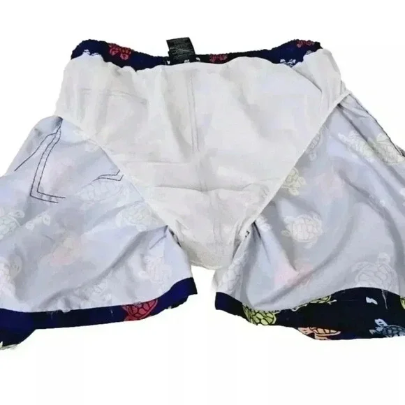 Vilbrequin Blue Colorful Turtle Print Swim Trunks Board Shorts